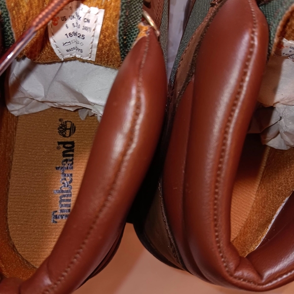 TIMBERLAND FIELD BOOTS 6inch brown beef/broccoli 6m juniors nubuck - Picture 10 of 14